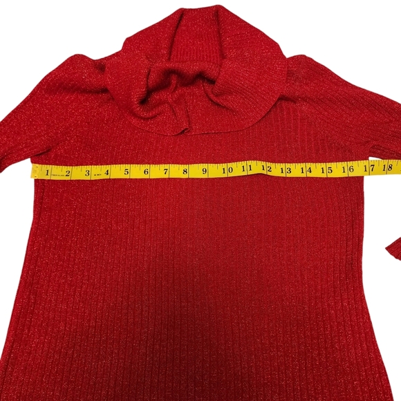 Red Sparkling Ribbed Sweater - Picture 8 of 13